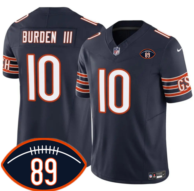 Men's Navy Chicago Bears #10 Luther Burden III 2026 With Mike Ditka 89 Patch F.U.S.E. Vapor Untouchable Limited Stitched Football Jersey